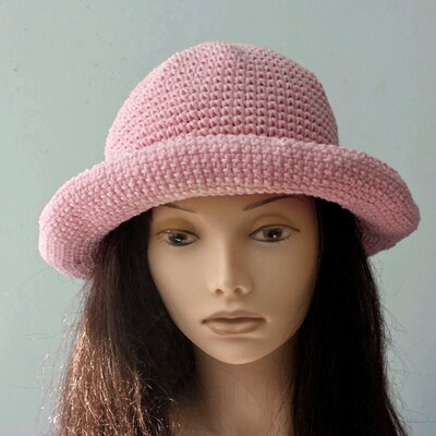 Hand Crocheted Cotton Sun Hat - image3